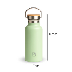Fair Botella Térmica Camping de Acero Inoxidable con Tapa de Bambú 350ML MENTA