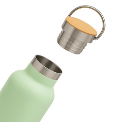 Fair Botella Térmica Camping de Acero Inoxidable con Tapa de Bambú 350ML MENTA