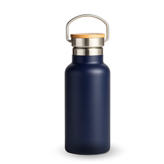 Fair Botella Térmica Camping de Acero Inoxidable con Tapa de Bambú 350ML SIN LOGO