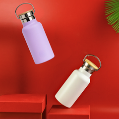 Fair Botella Térmica Camping de Acero Inoxidable con Tapa de Bambú 350ML SIN LOGO