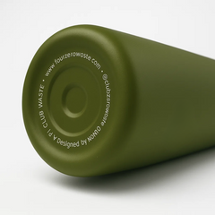 Fair Botella Térmica Camping de Acero Inoxidable con Tapa de Bambú 350ML VERDE OLIVA