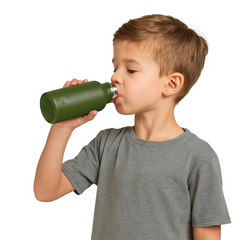 Fair Botella Térmica Camping de Acero Inoxidable con Tapa de Bambú 350ML VERDE OLIVA