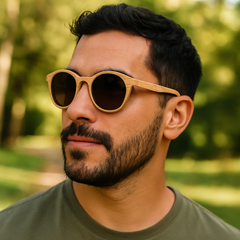 Fair Gafas De Bambú Aviador Protección UV 400 Café