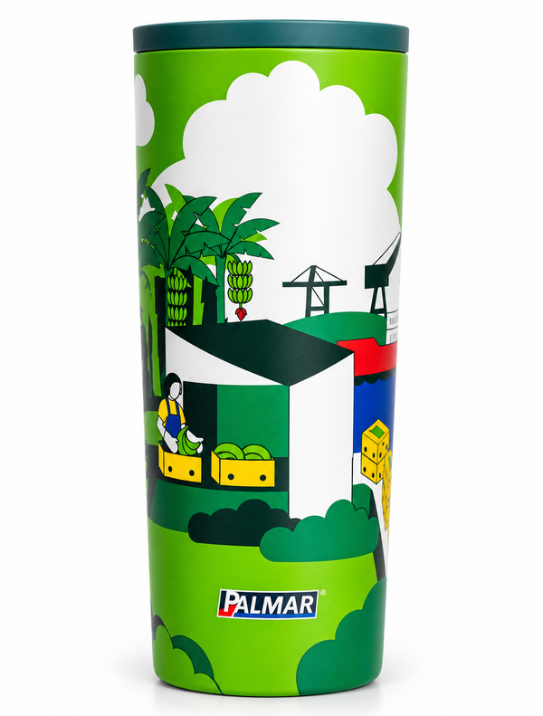 Trabajo corporativo: Vaso térmico · Impresión UV 360°