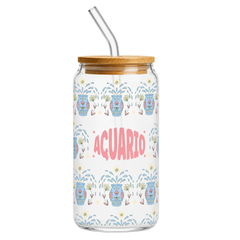 Fair Botella de Vidrio Smoothie con Sorbete de Vidrio Signos Zodiacales