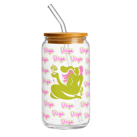 Fair Botella de Vidrio Smoothie con Sorbete de Vidrio Signos Zodiacales