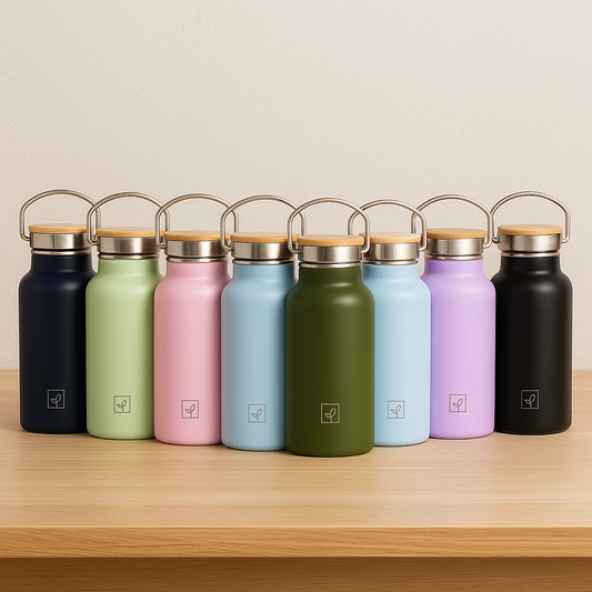 Fair Botella Térmica Camping de Acero Inoxidable con Tapa de Bambú 350ML