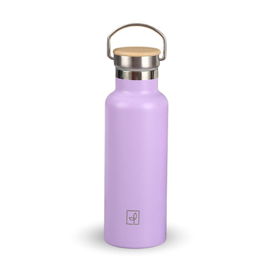 Fair Botella Térmica Camping de acero inoxidable con tapa de bambú 500ML (Medio Litro) 1080