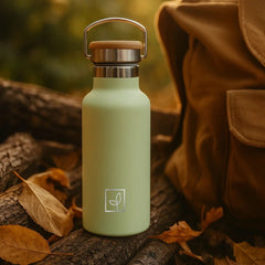 Fair Botella Térmica Camping de Acero Inoxidable con Tapa de Bambú 350ML