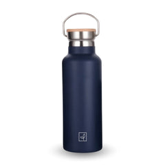 Fair Botella Térmica Camping de acero inoxidable con tapa de bambú 500ML (Medio Litro)