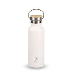 Fair Botella Térmica Camping de acero inoxidable con tapa de bambú 500ML (Medio Litro)