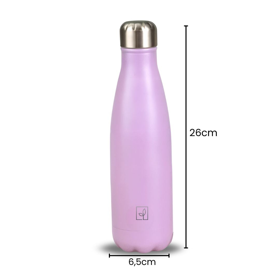 Fair Botella Cola Térmica de Acero Inoxidable 500ML LILA (Medio litro)