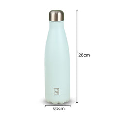 Fair Botella Cola Térmica de Acero Inoxidable 500ML CELESTE (Medio litro)