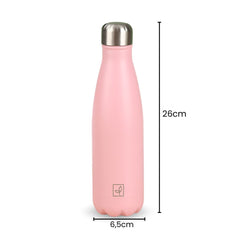 Fair Botella Cola Térmica de Acero Inoxidable 500ML ROSADA (Medio litro)