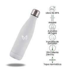 Fair Botella Cola Térmica de Acero Inoxidable 500ML (Medio litro) PERSONALIZABLE SIN LOGO FAIR