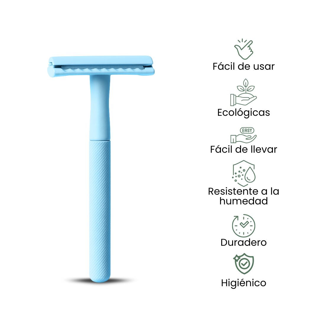 Fair Rasuradora PREMIUN de Acero Inoxidable Reutilizable Celeste