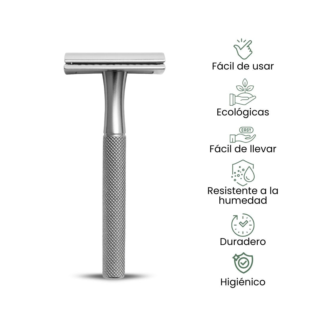 Fair Rasuradora PREMIUN de Acero Inoxidable Reutilizable Plateada