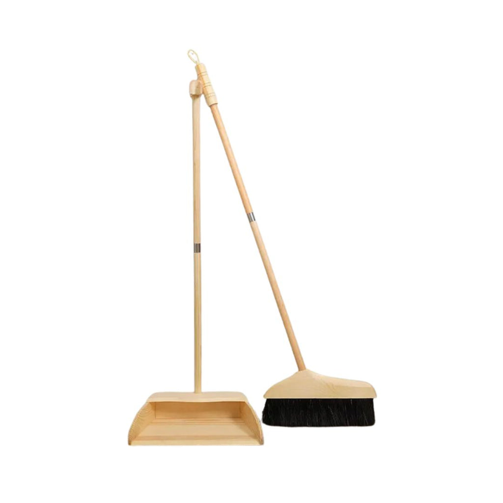 Fair Escoba de Madera Plegable con Recogedor