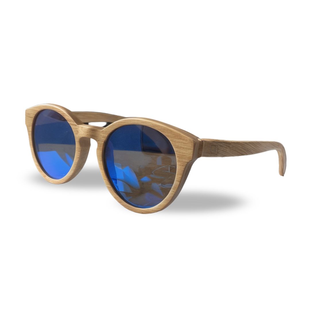 Fair Gafas De Bambú Aviador Protección UV 400 Azul