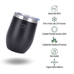 Fair Botella Taza Térmica Acero Inoxidable 360ML NEGRO
