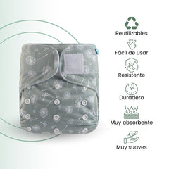 Fair Pañal Reutilizable Lavable con Cierre de Velcro