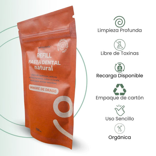 BambooSmile Refill Pasta Dental Natural 125ml - Recarga Ecológica y Sostenible