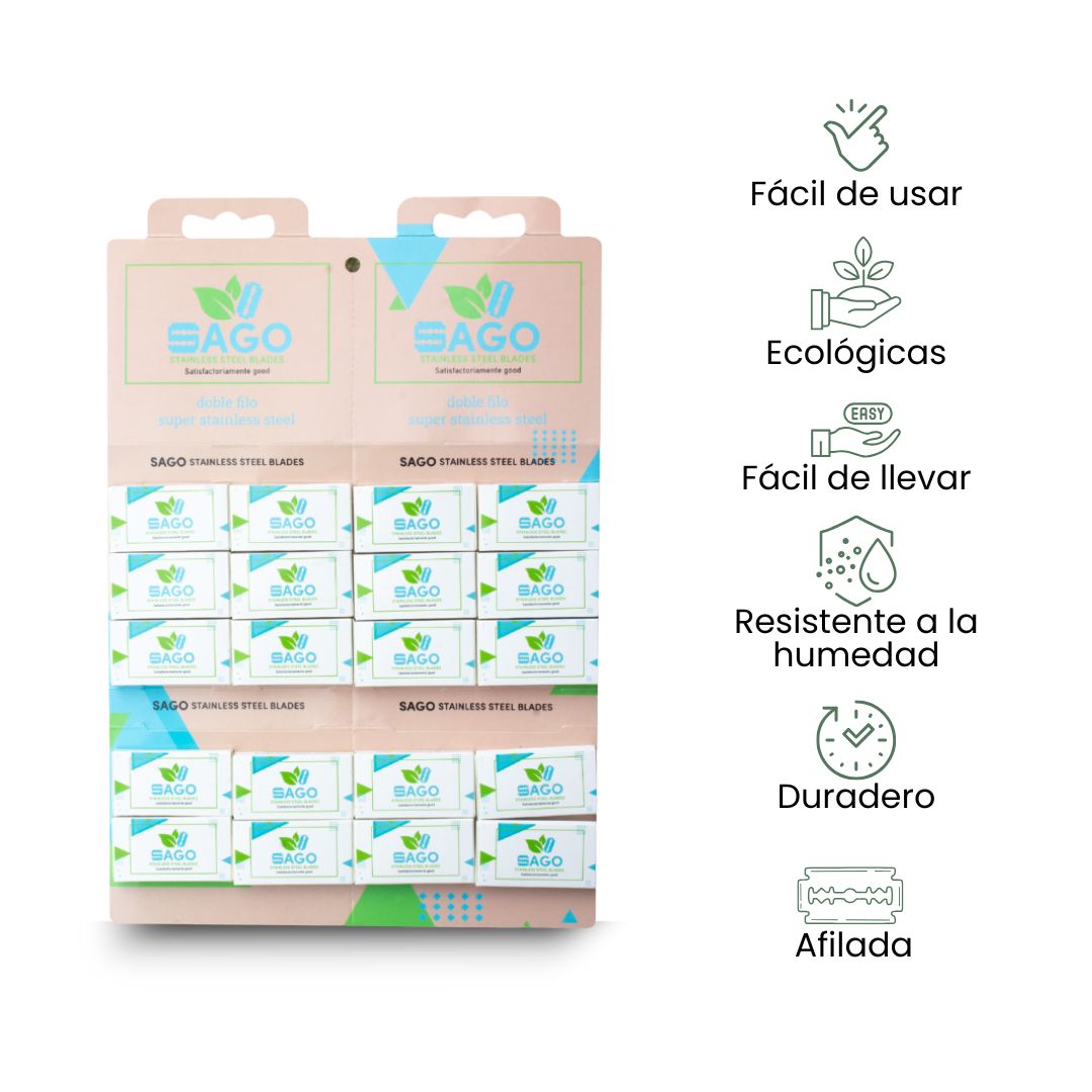 Sago Hoja de Afeitar Sago Premiun x100 Imagen secundaria del producto