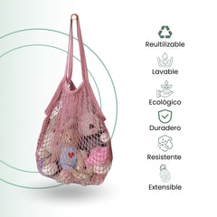 Fair Bolso Malla de Algodón para Frutas y Verduras Reutilizables