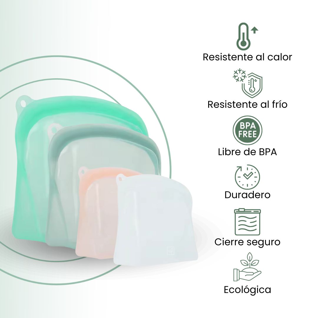 Combo Bolsa de Silicona Reutilizable x4