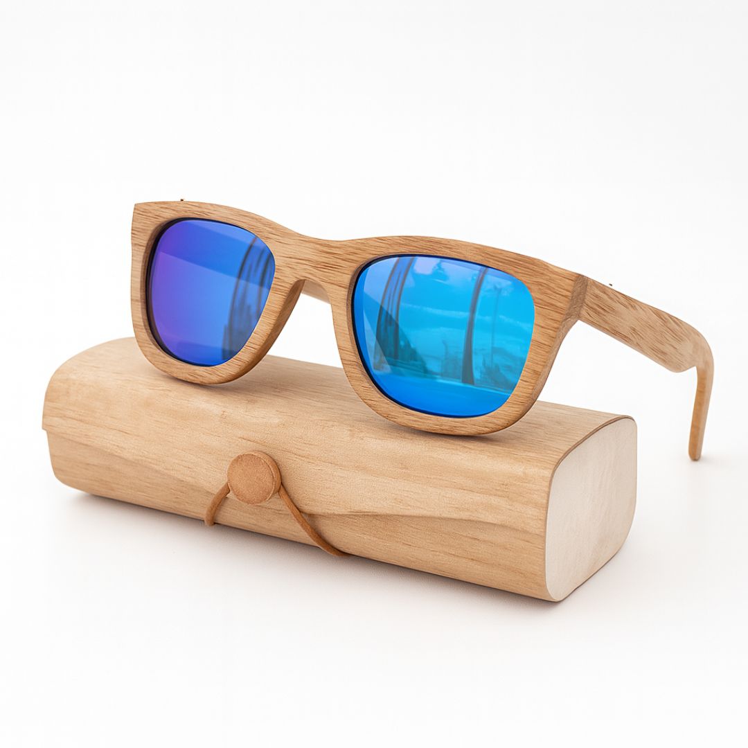 Fair Gafas De Bambú Original Protección UV 400 Celeste