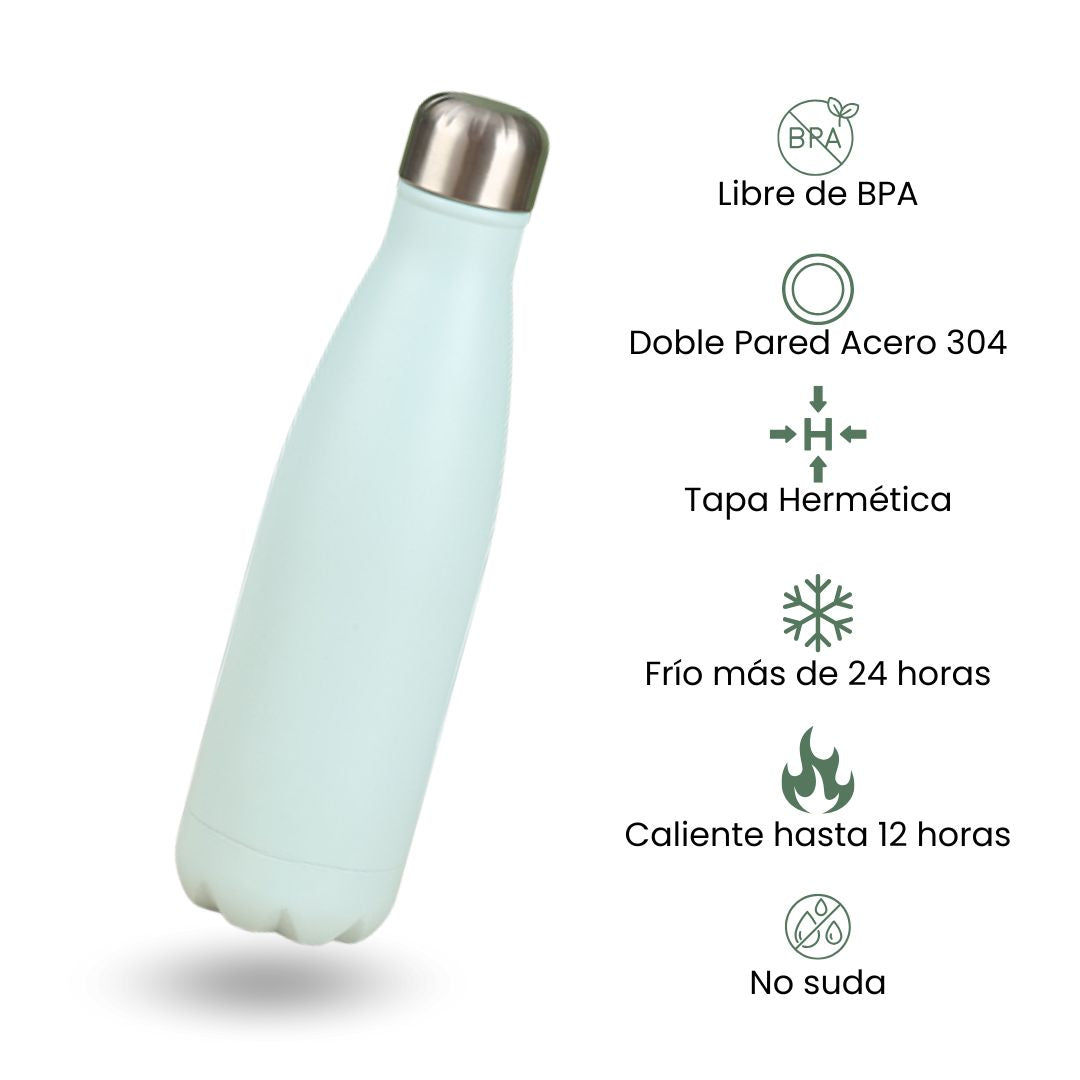 Fair Botella Cola Térmica de Acero Inoxidable 500ML (Medio litro) SIN LOGO