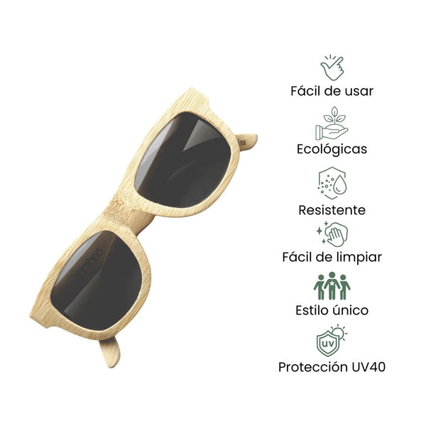 Fair Gafas De Bambú Original Protección UV 400 Negro