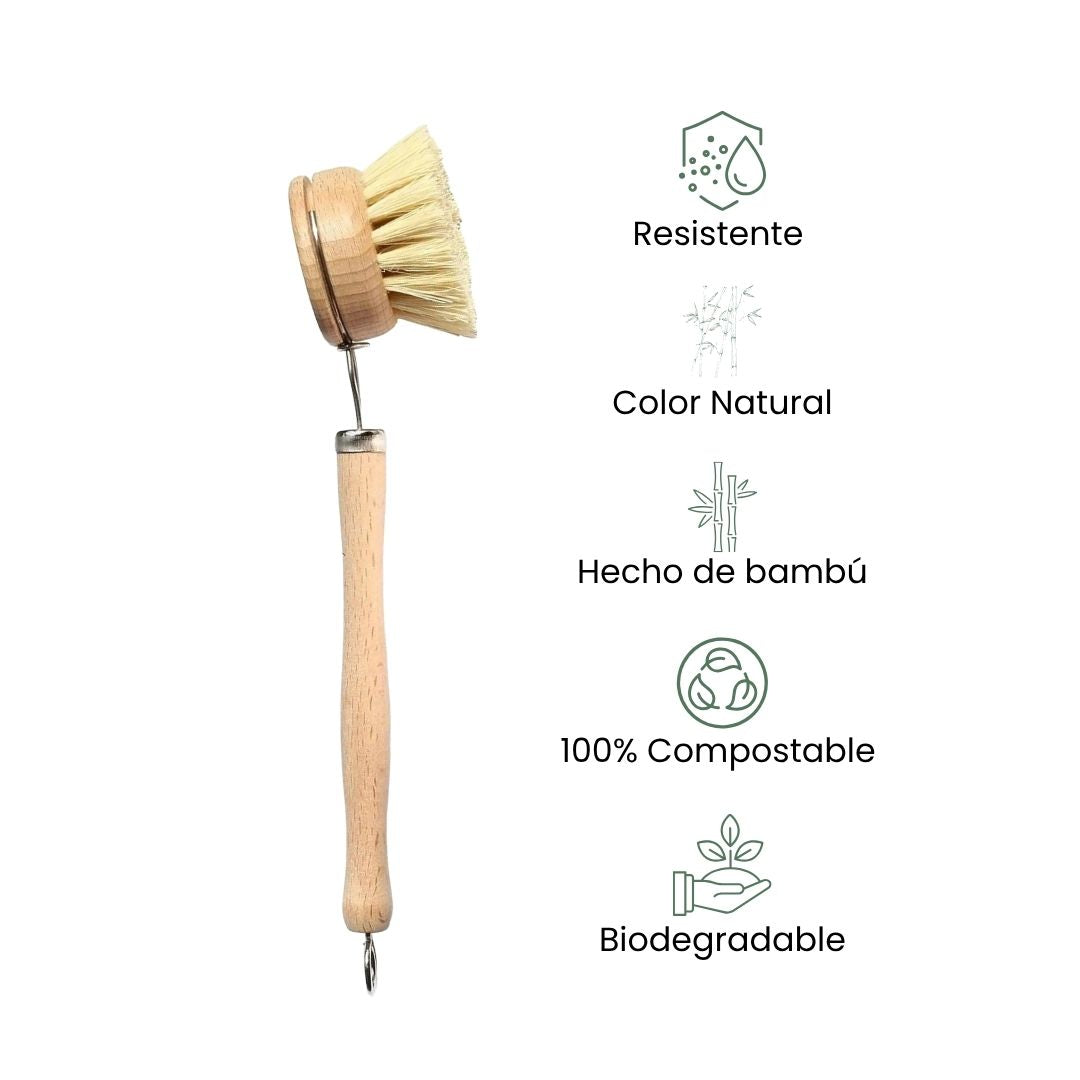 Fair Cepillo Lavaplatos de Bambú y Cerdas de sisal