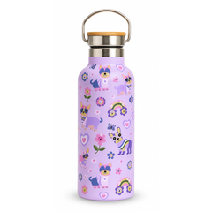 Fair Botella Térmica Camping de Acero Inoxidable con Tapa de Bambú 350ML Diseños