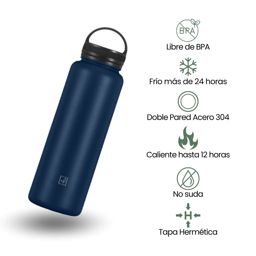 Fair Botella Sport Térmica de Acero Inoxidable 1200ML Azul Marino