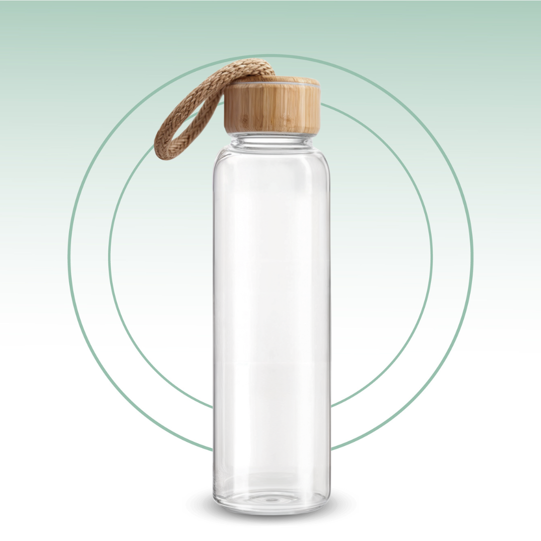 Fair Botella de Vidrio Tapa Bambú Econosip  500ml
