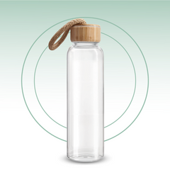 Fair Botella de Vidrio Tapa Bambú Econosip  500ml
