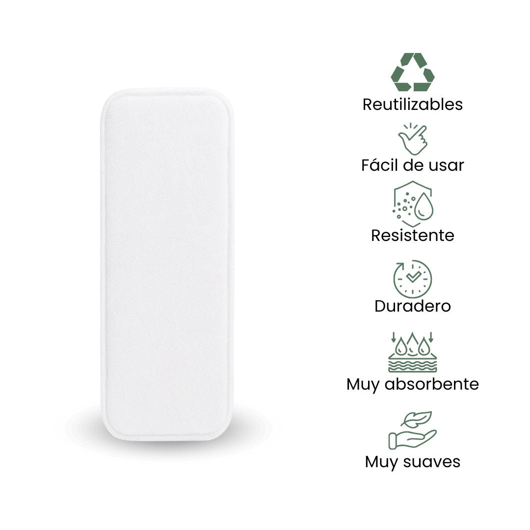 Fair Inserto Pañal Absorbente Microfibra 3 Capas Blanco Imagen secundaria del producto