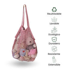 Fair Bolso Malla de Algodón para Frutas y Verduras Reutilizables