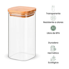Fair Envases de Vidrio Tapa Bambú 800ml