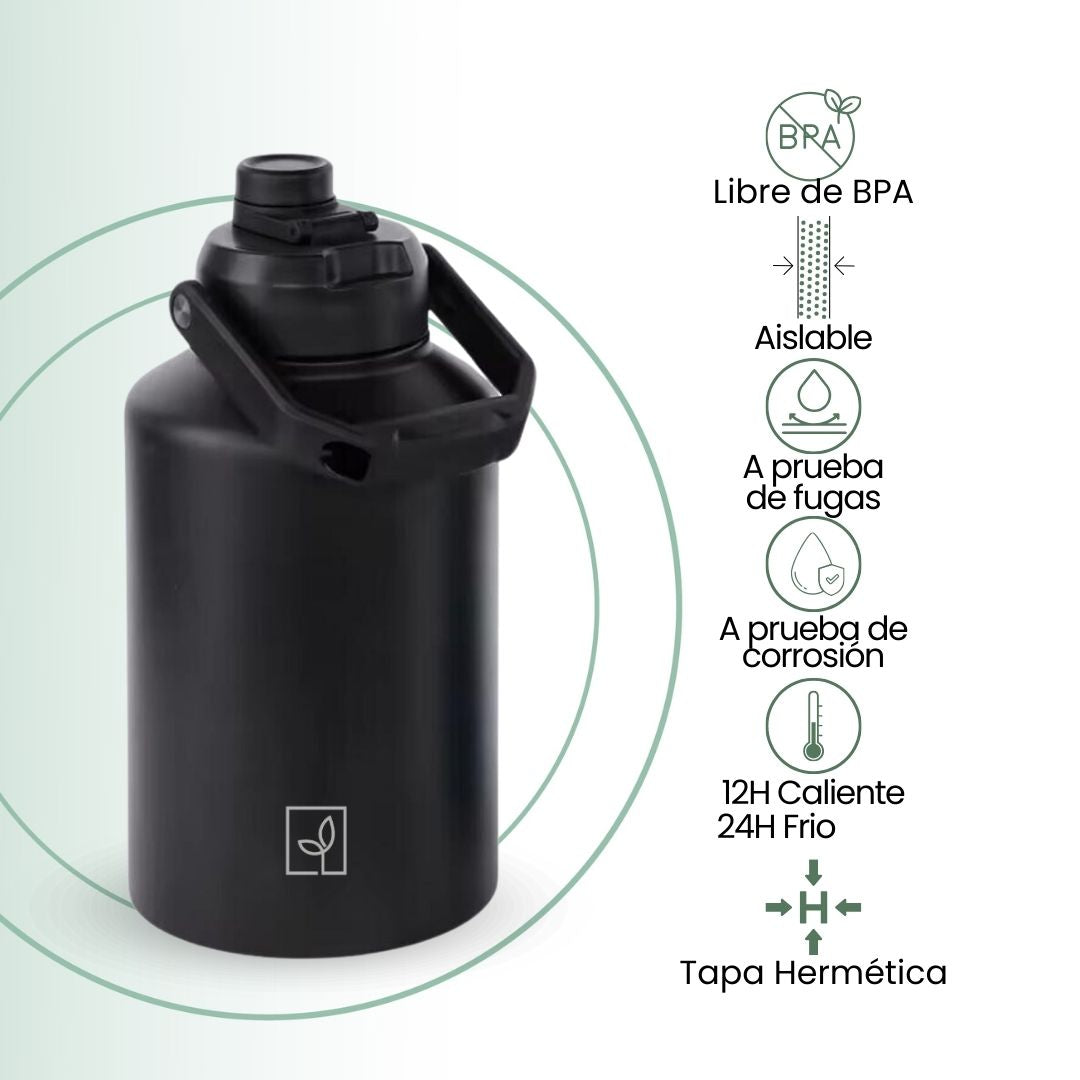 Fair Botella Hidra Térmica de Acero Inoxidable 2000ML (Medio Galón)