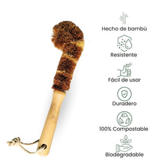 Fair Cepillo de Bambú para Botellas y Vasos