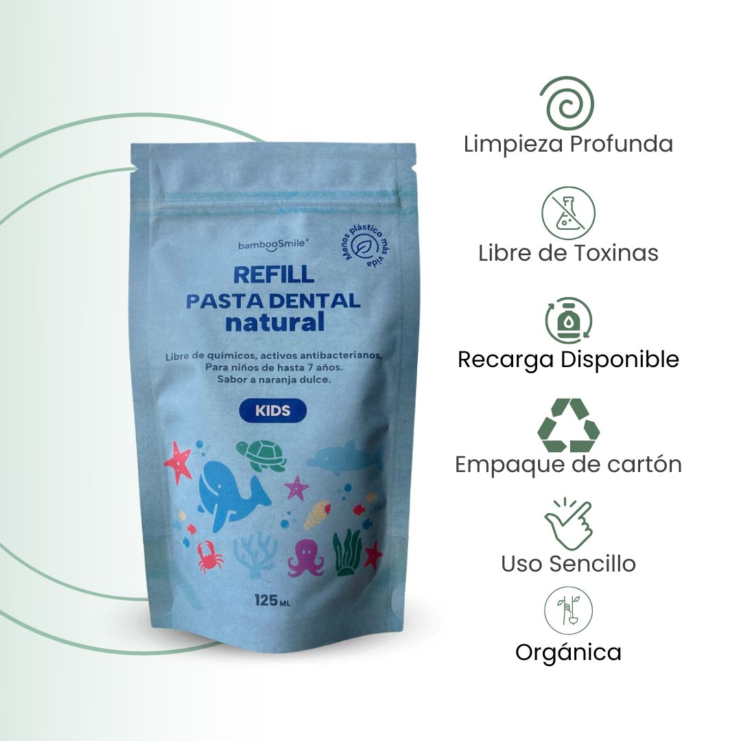 BambooSmile Refill Pasta Dental Natural 125ml - Recarga Ecológica y Sostenible