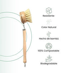 Fair Cepillo Lavaplatos de Bambú y Cerdas de sisal