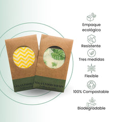 Fair Set de envolturas de comida de cera vegana