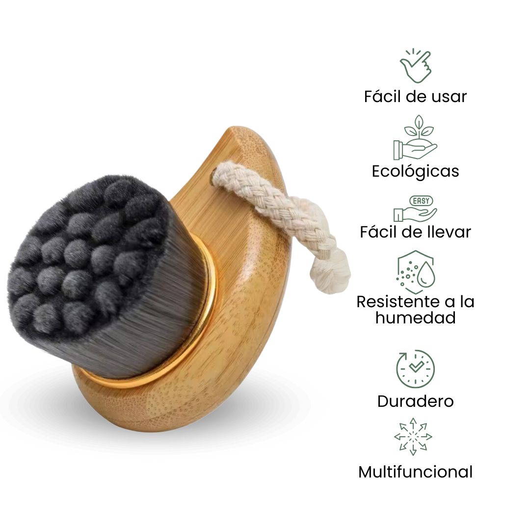 Fair Cepillo Masajeador y Limpiador Nano Pequeño Facial con Mango de Bambú Imagen secundaria del producto