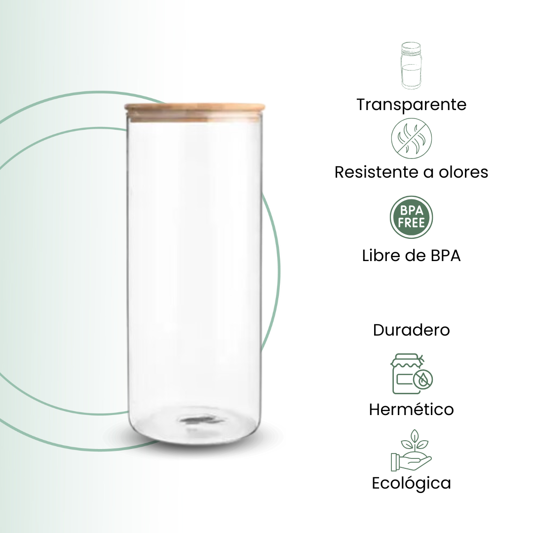 Fair Envases de Vidrio Tapa Bambú 800ml