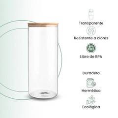 Fair Envases de Vidrio Tapa Bambú 800ml