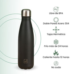 Fair Botella Cola Térmica de Acero Inoxidable 500ML (Medio litro)
