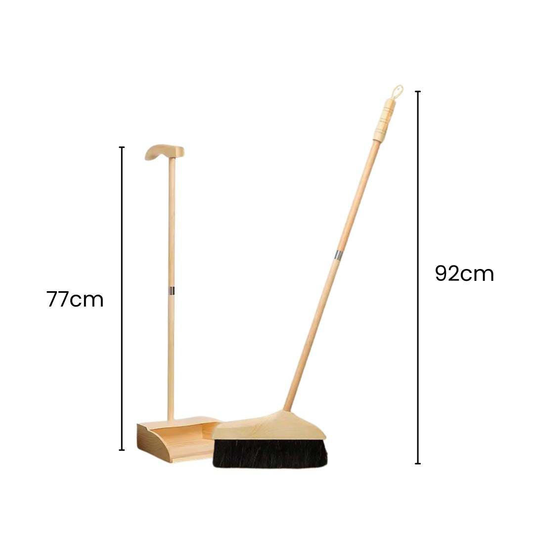 Fair Escoba de Madera Plegable con Recogedor